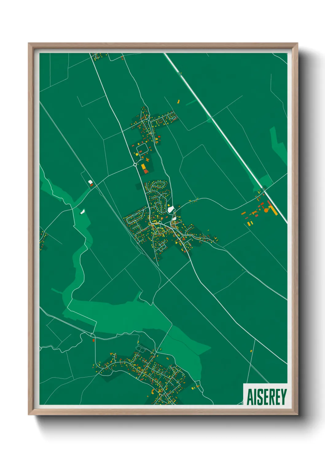 Une affiche de carte sur Aiserey