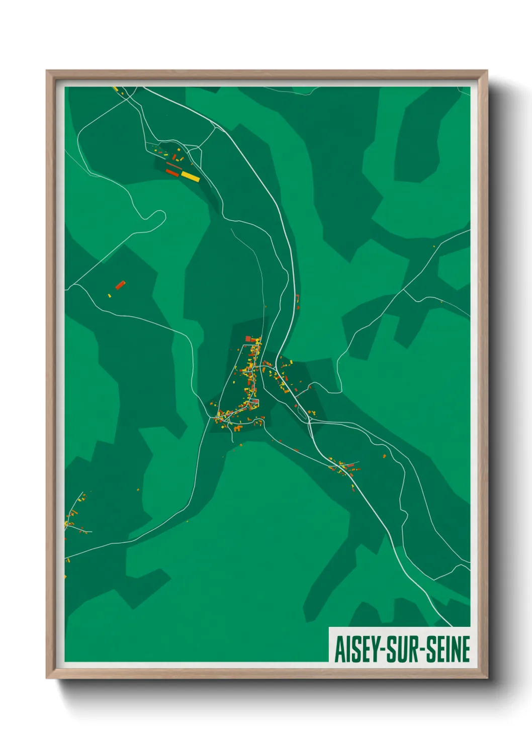 Une affiche de carte sur Aisey-sur-Seine