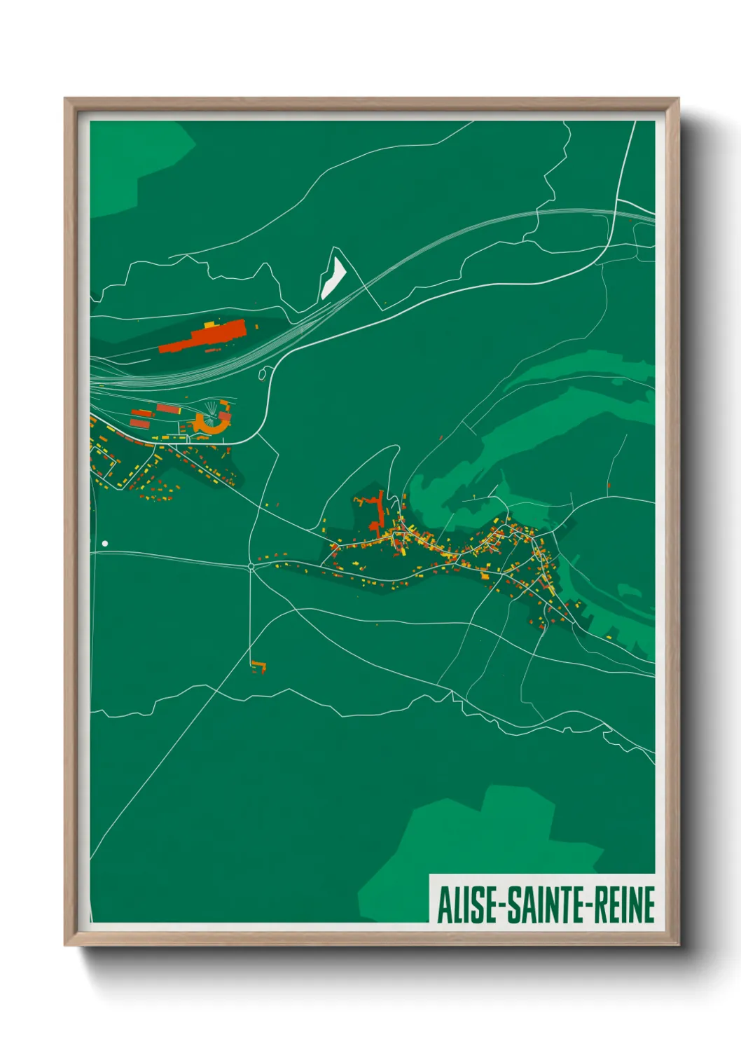 Une affiche de carte sur Alise-Sainte-Reine
