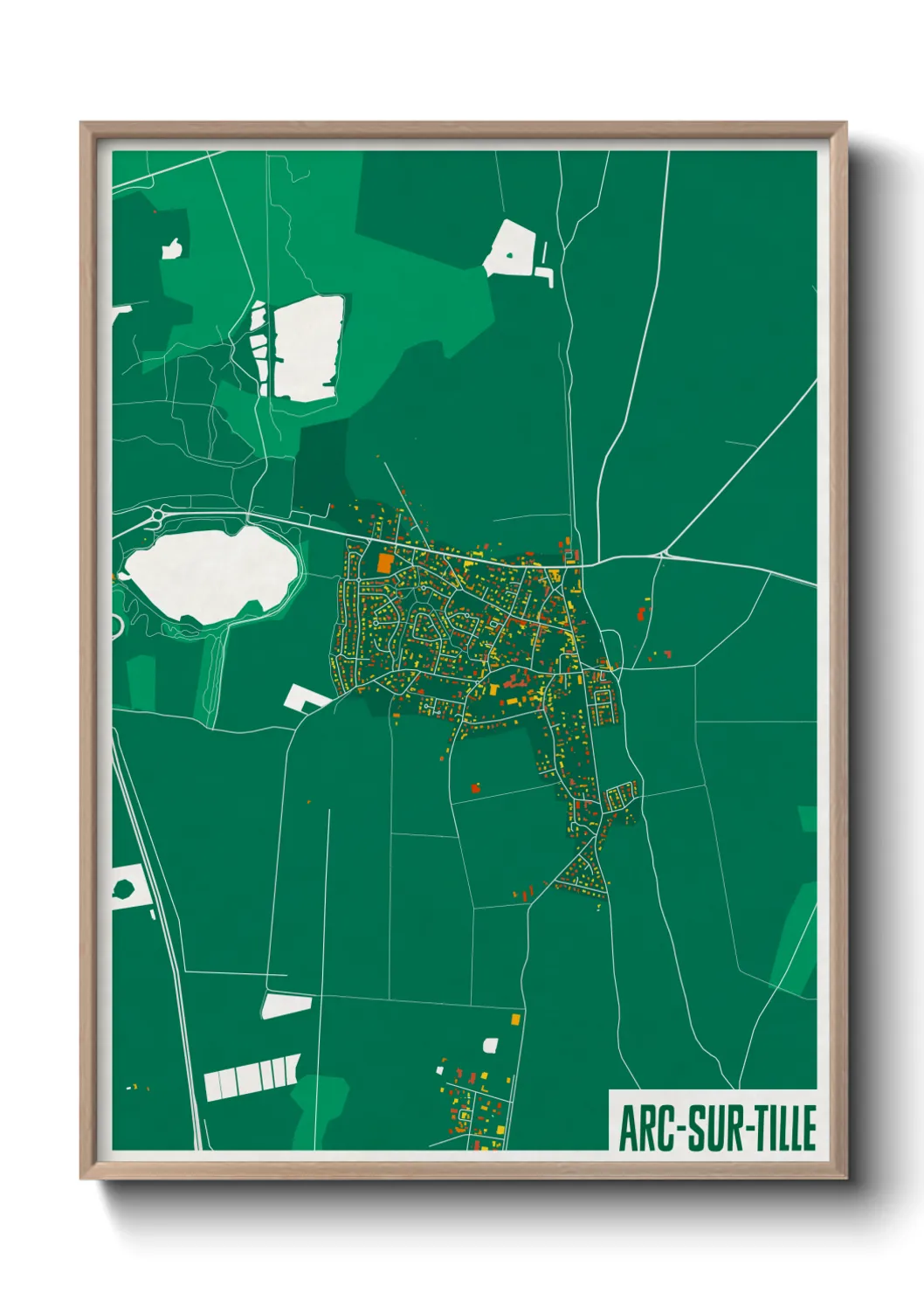 Une affiche de carte sur Arc-sur-Tille