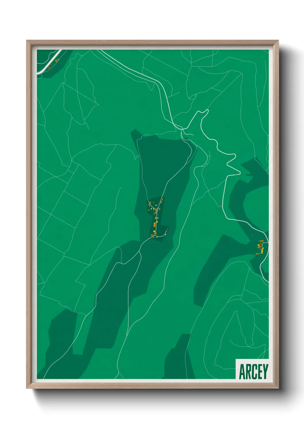 Une affiche de carte sur Arcey