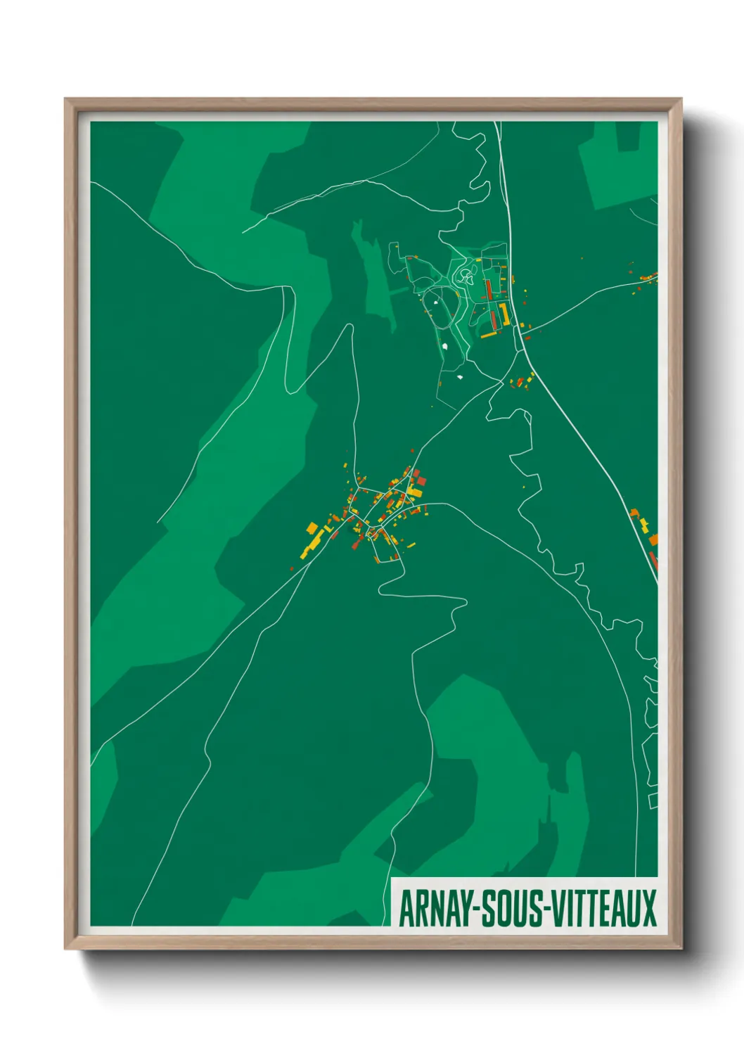 Une affiche de carte sur Arnay-sous-Vitteaux