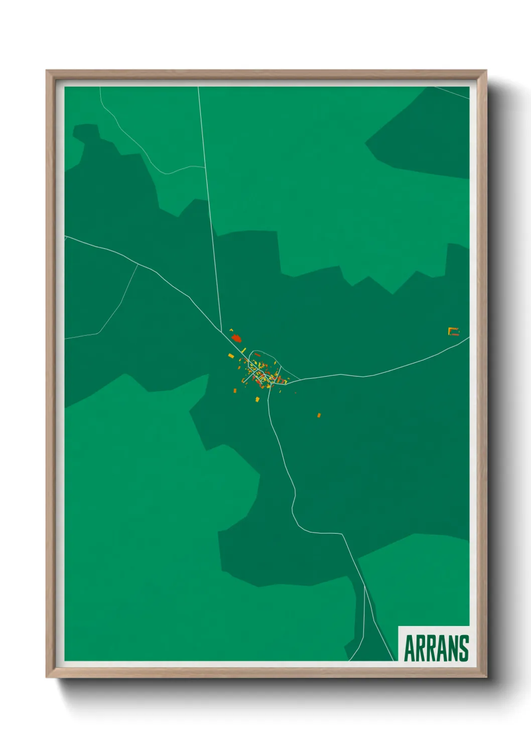 Une affiche de carte sur Arrans