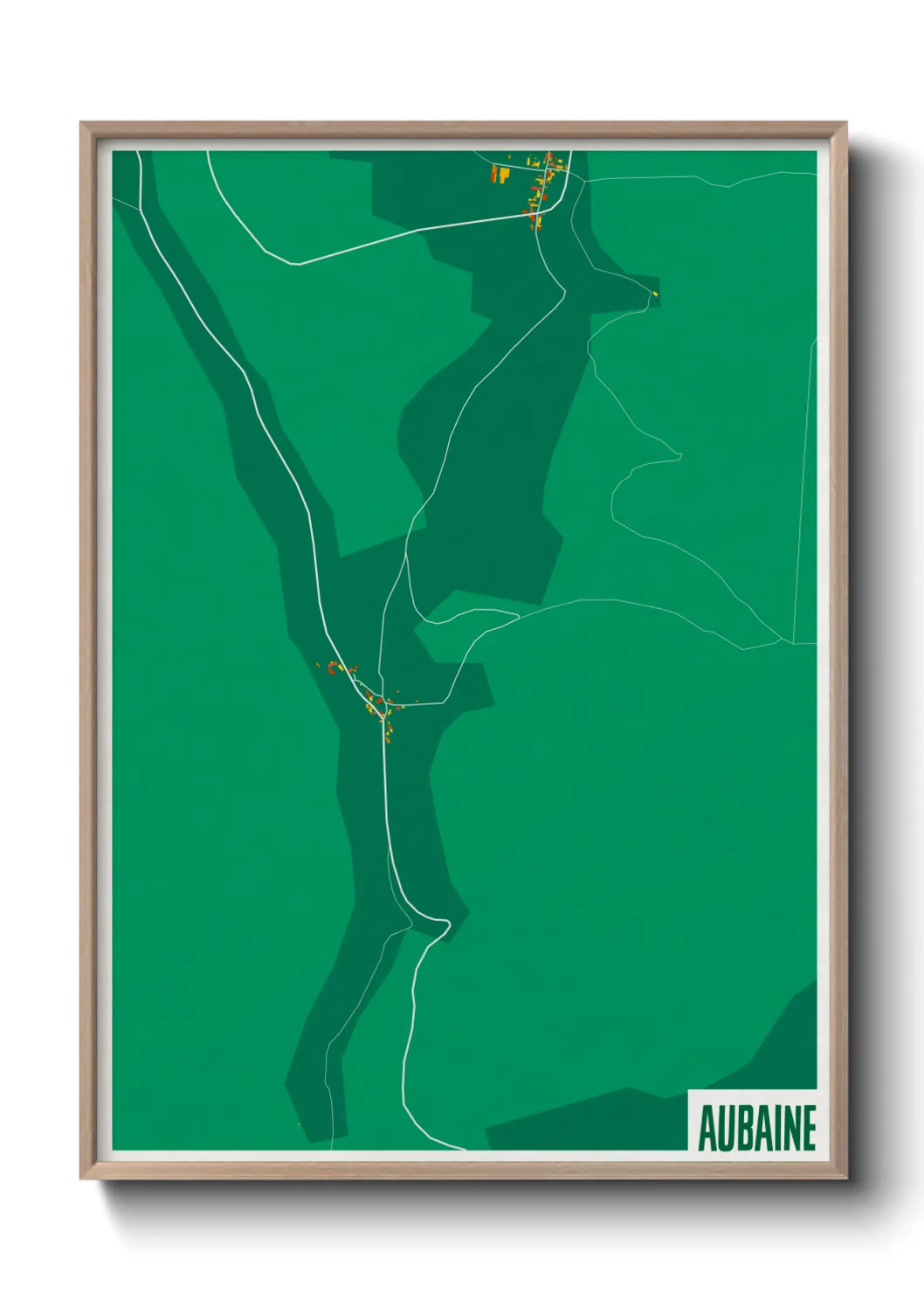 Une affiche de carte sur Aubaine