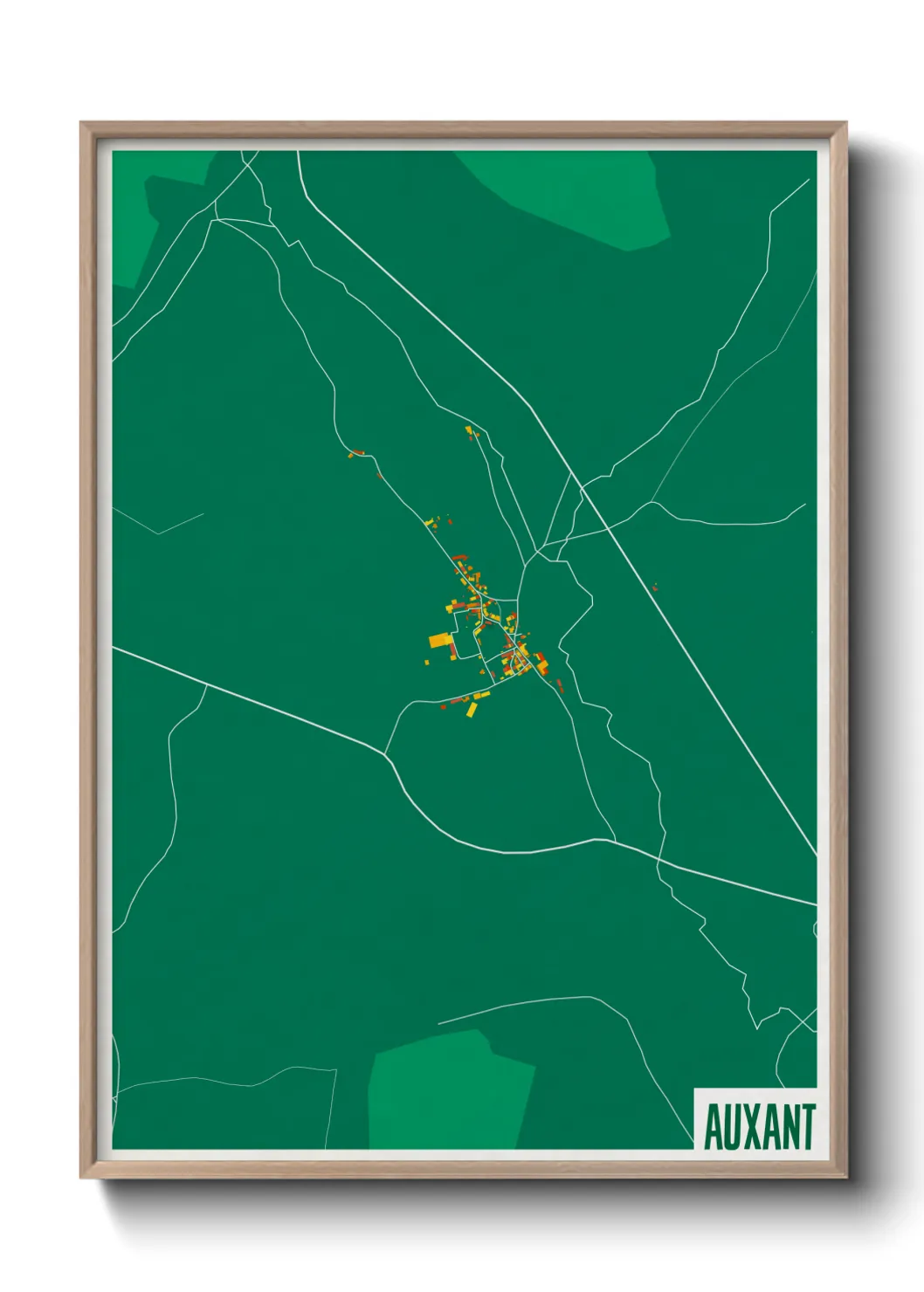 Une affiche de carte sur Auxant