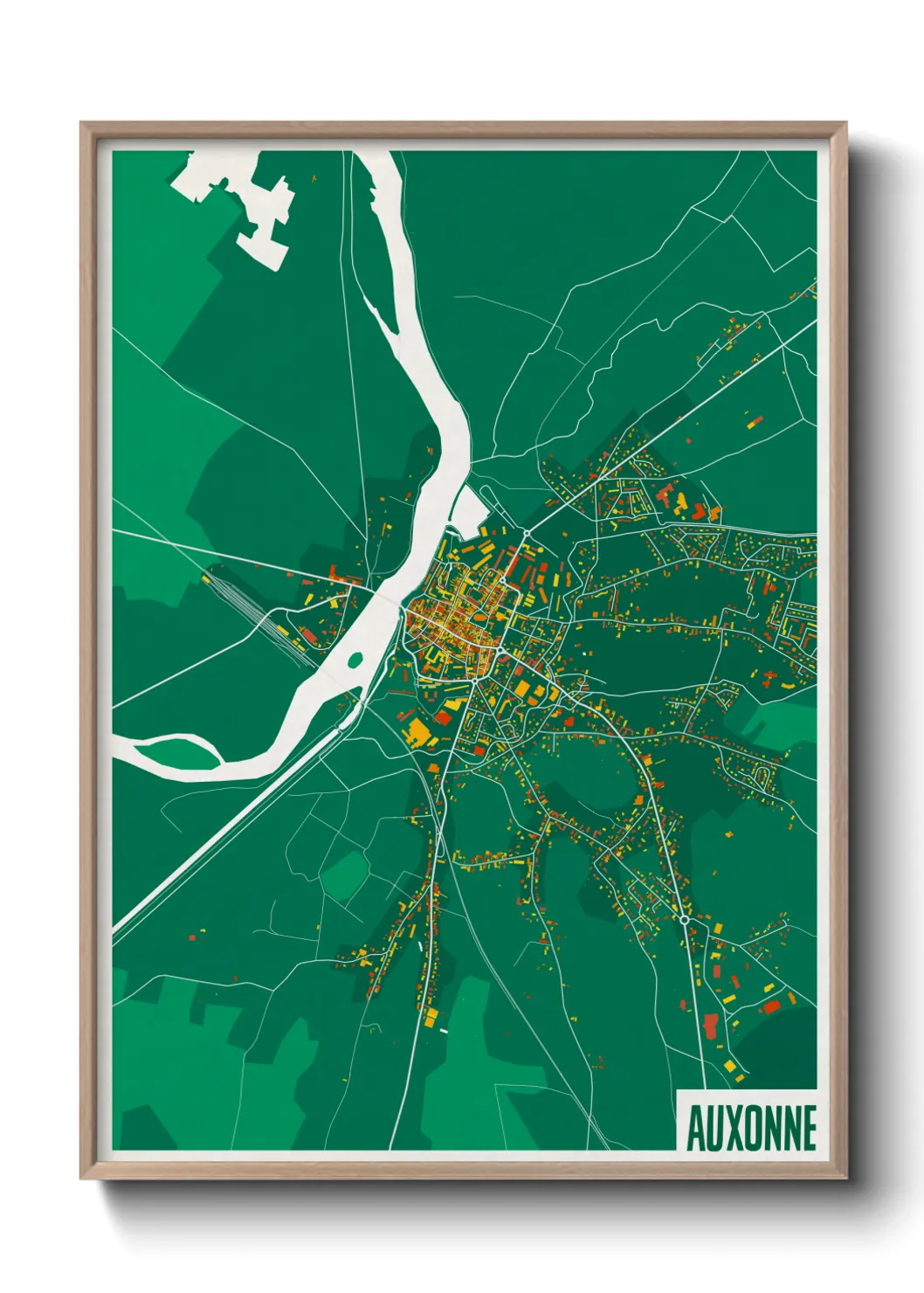 Une affiche de carte sur Auxonne