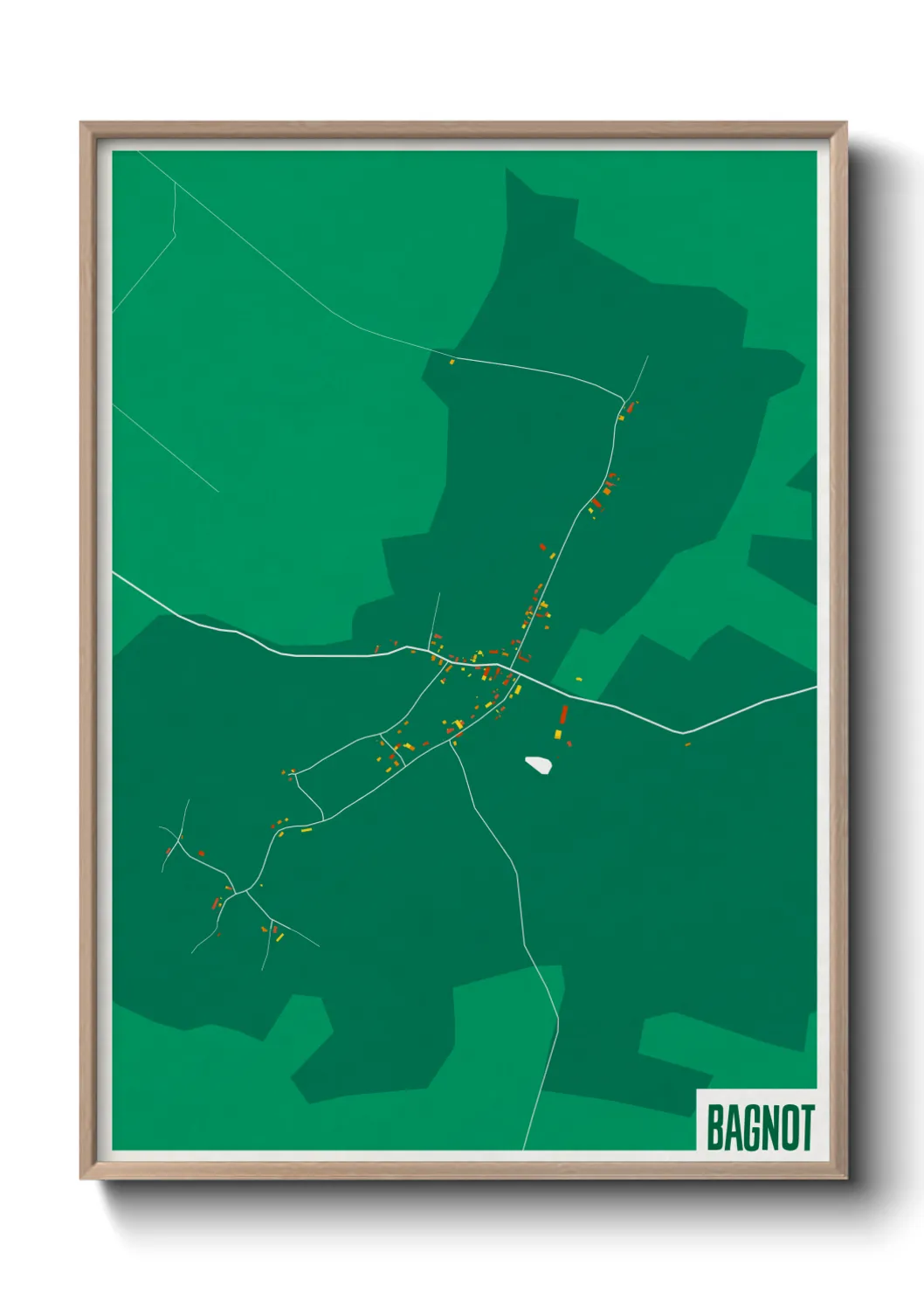 Une affiche de carte sur Bagnot