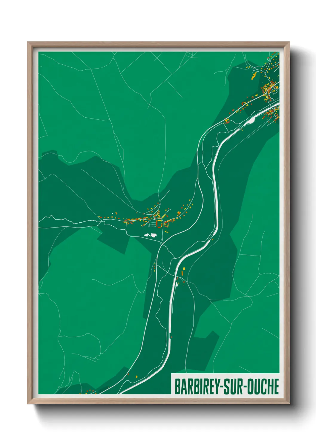 Une affiche de carte sur Barbirey-sur-Ouche