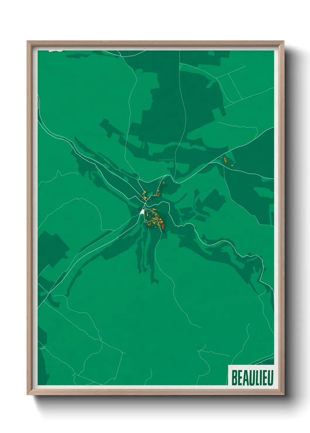 Une affiche de carte sur Beaulieu