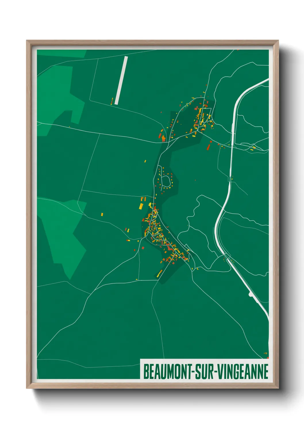 Une affiche de carte sur Beaumont-sur-Vingeanne