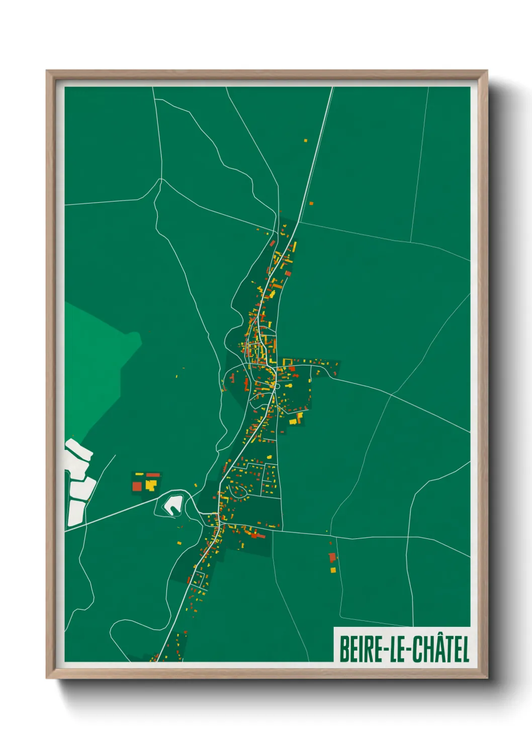Une affiche de carte sur Beire-le-Châtel