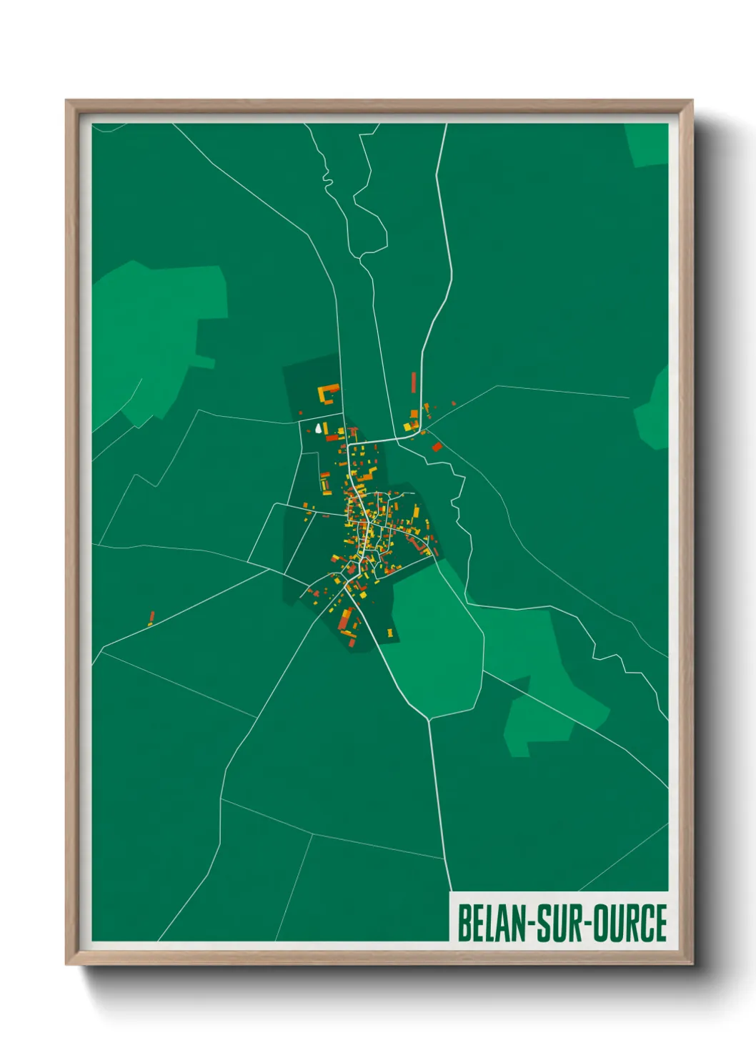 Un poster carteBelan-sur-Ource