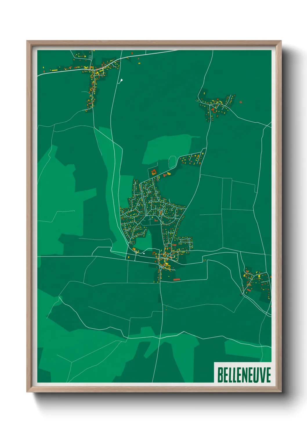 Une affiche de carte sur Belleneuve