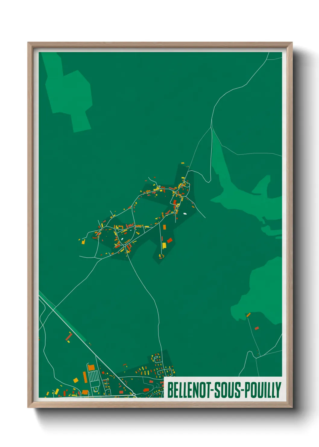 Une affiche de carte sur Bellenot-sous-Pouilly