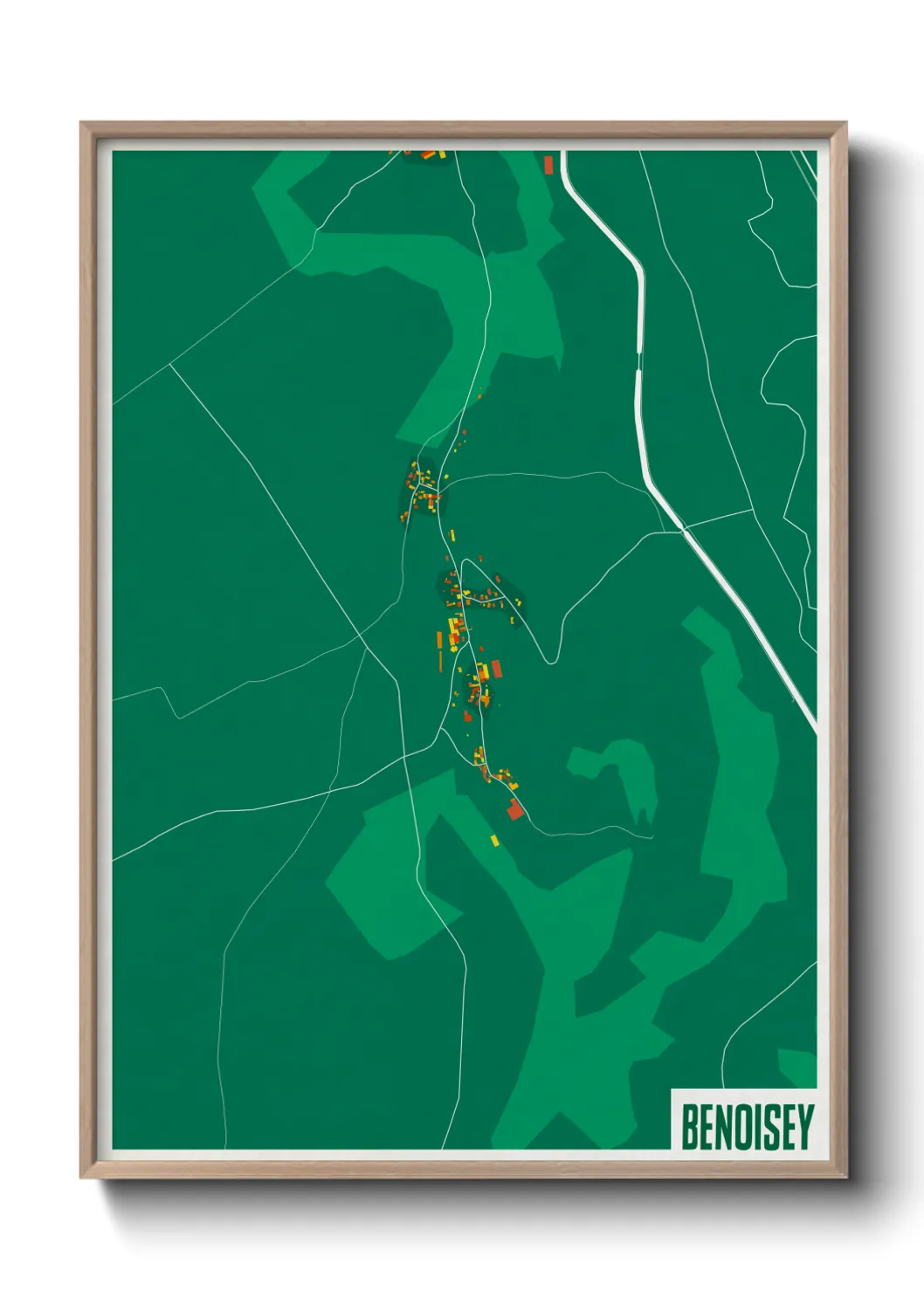 Une affiche de carte sur Benoisey