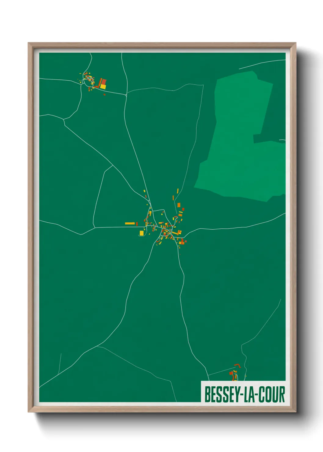 Une affiche de carte sur Bessey-la-Cour