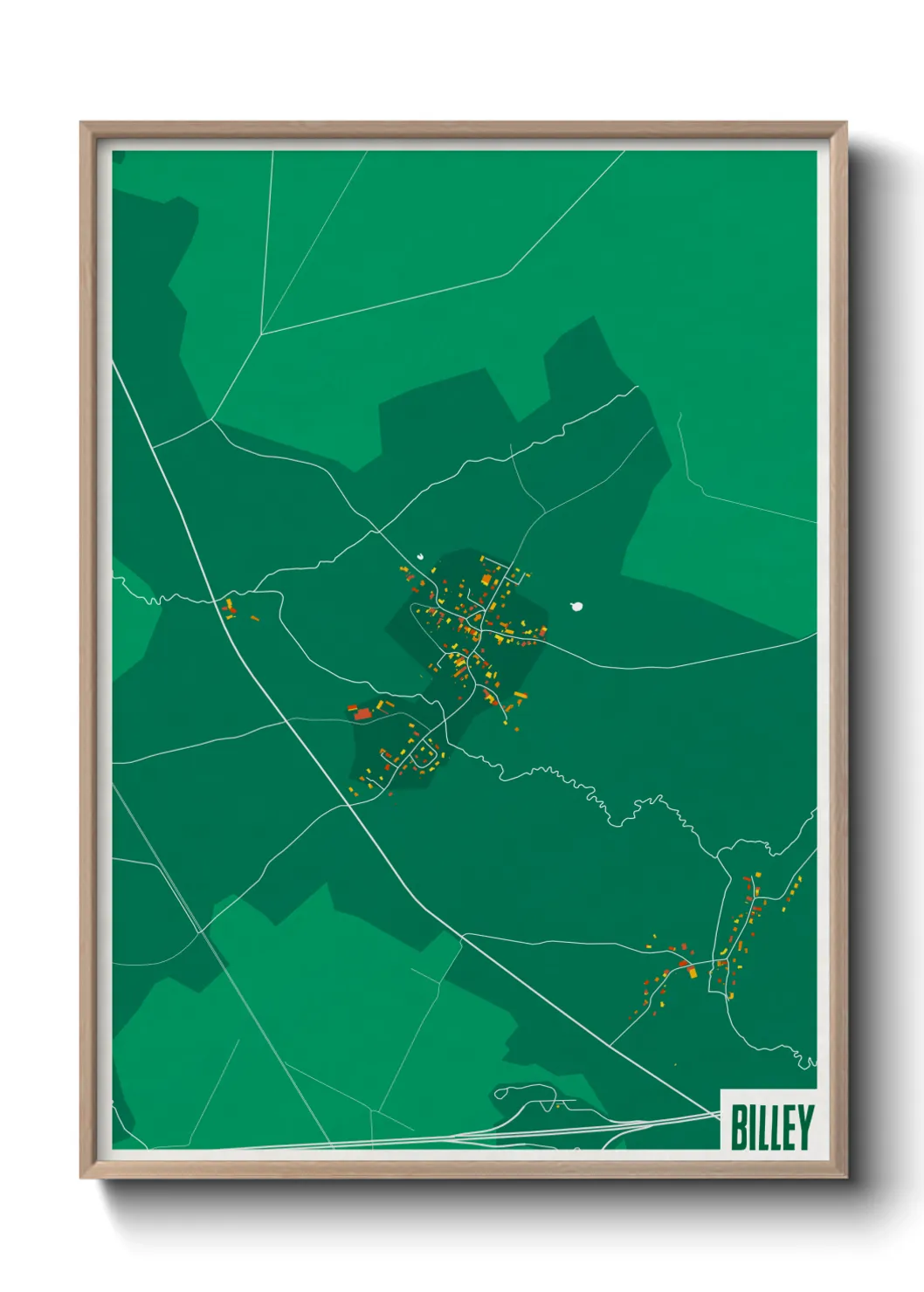 Une affiche de carte sur Billey