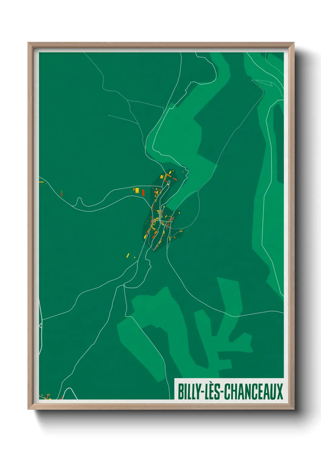 Une affiche de carte sur Billy-lès-Chanceaux