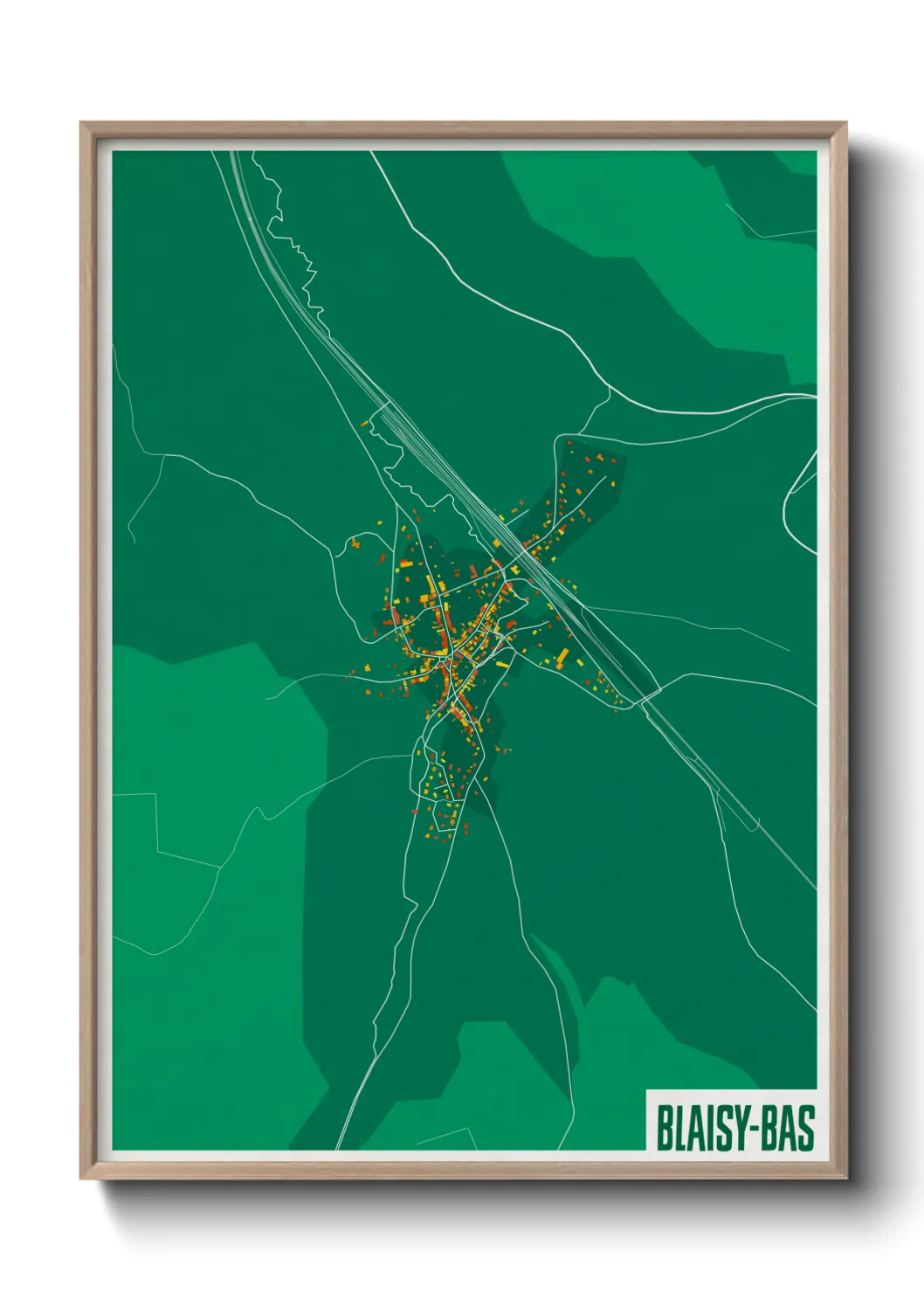 Une affiche de carte sur Blaisy-Bas