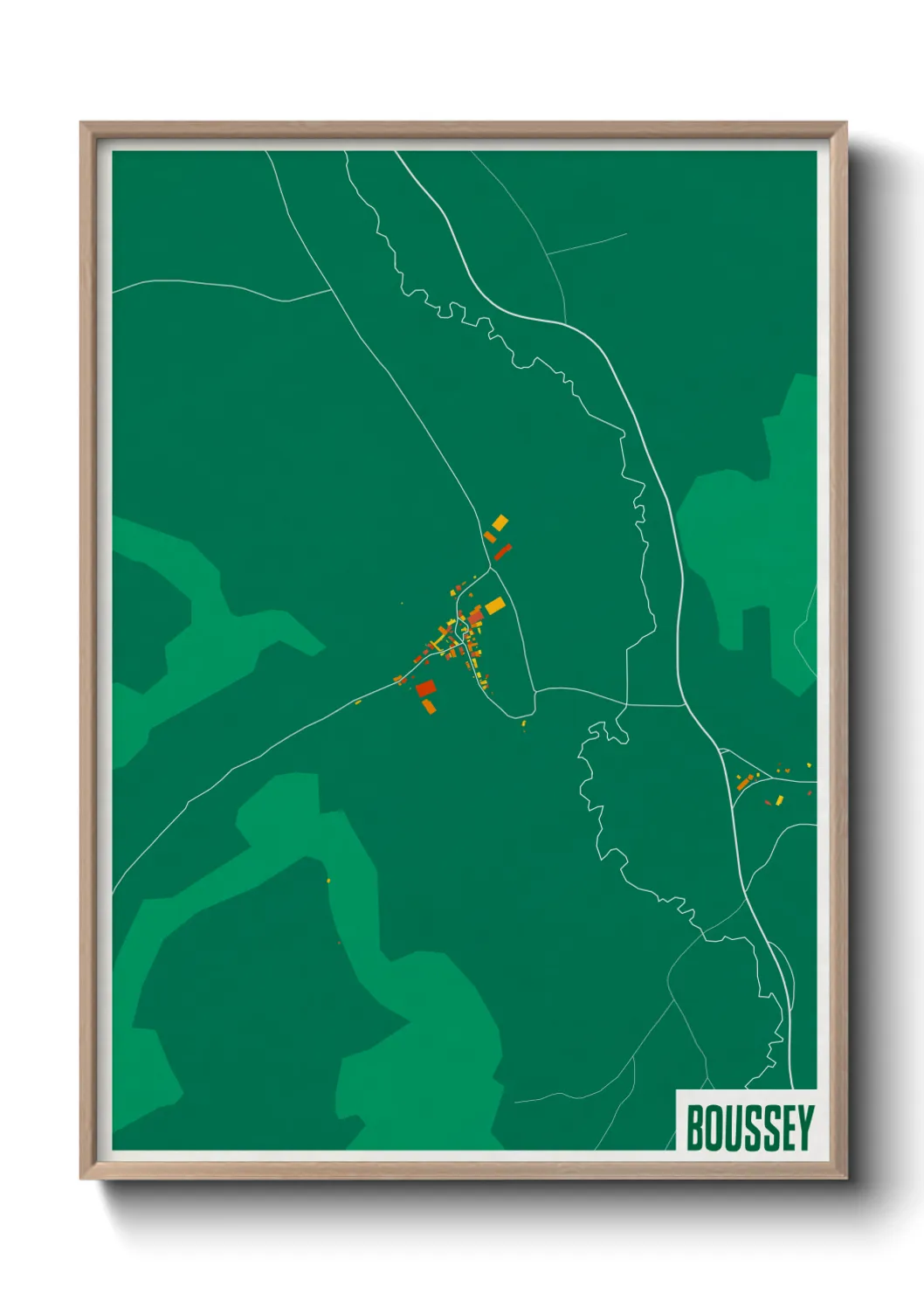 Une affiche de carte sur Boussey