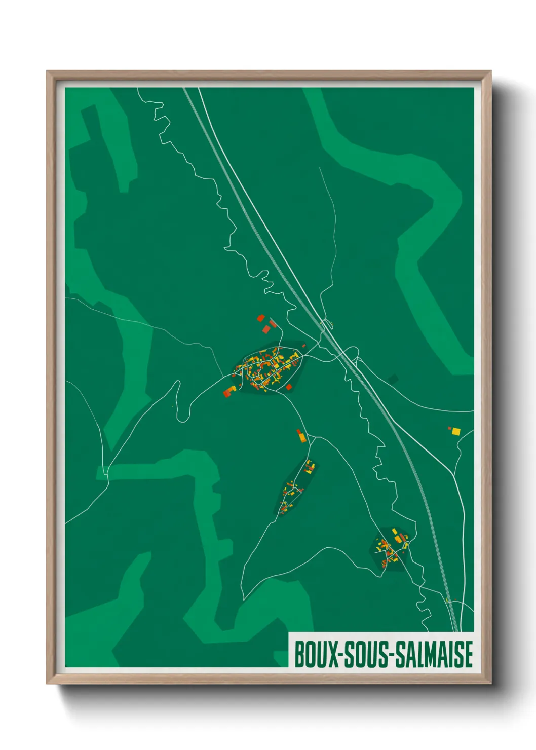 Une affiche de carte sur Boux-sous-Salmaise