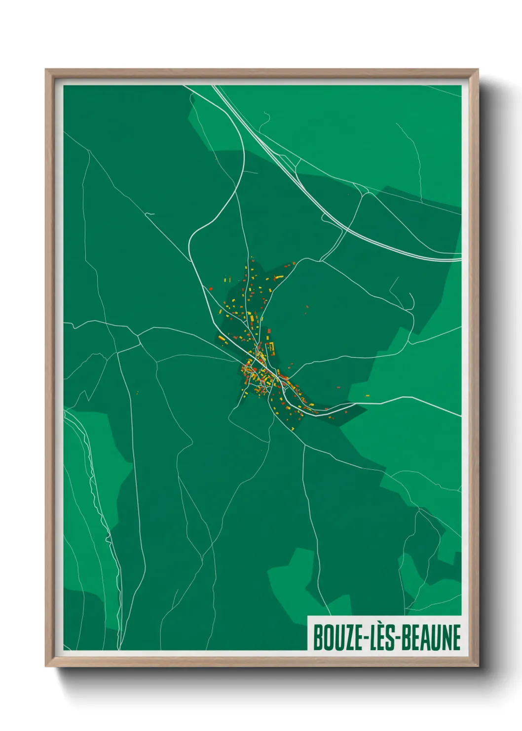 Une affiche de carte sur Bouze-lès-Beaune