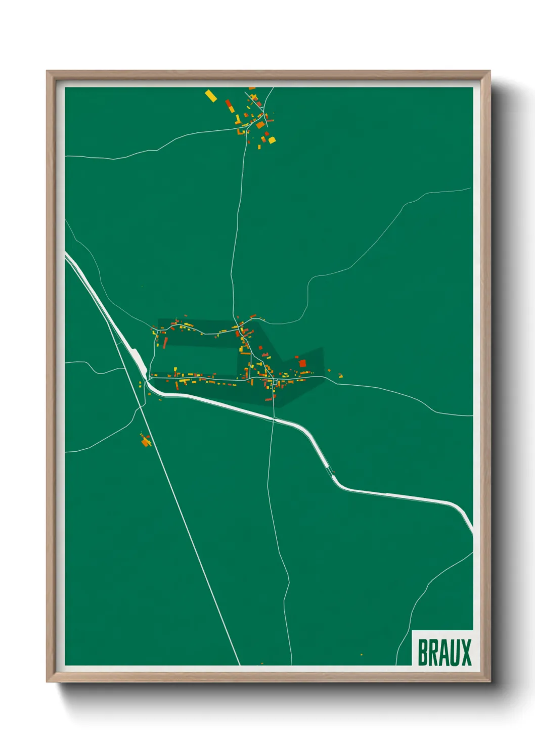 Une affiche de carte sur Braux