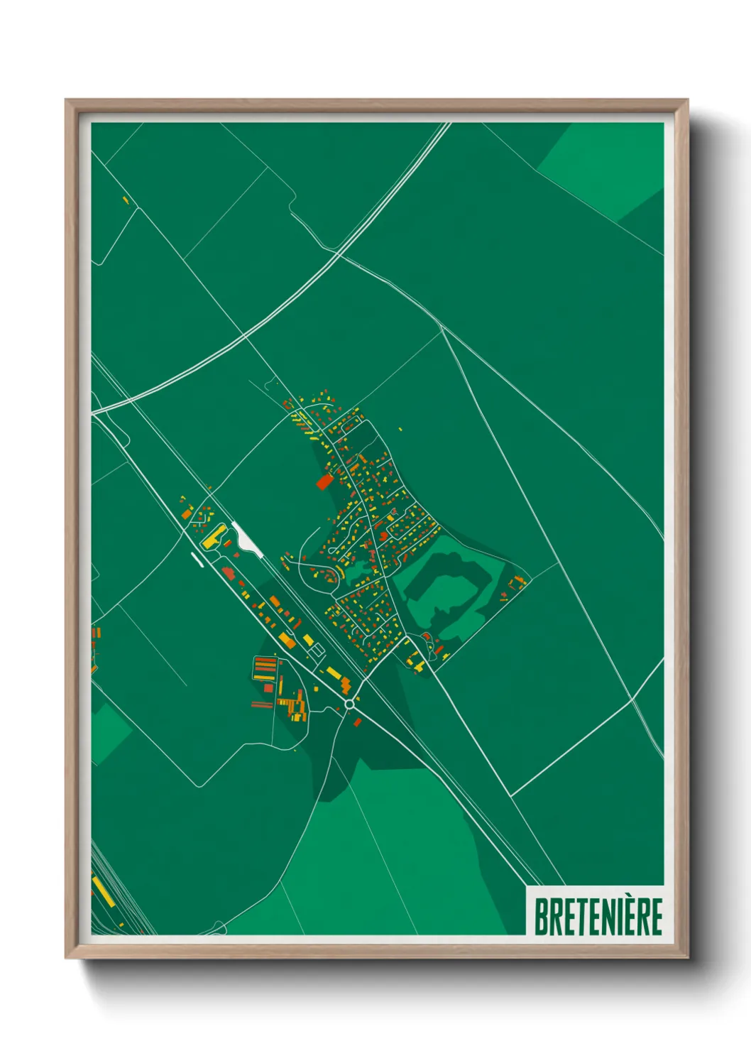 Une affiche de carte sur Bretenière