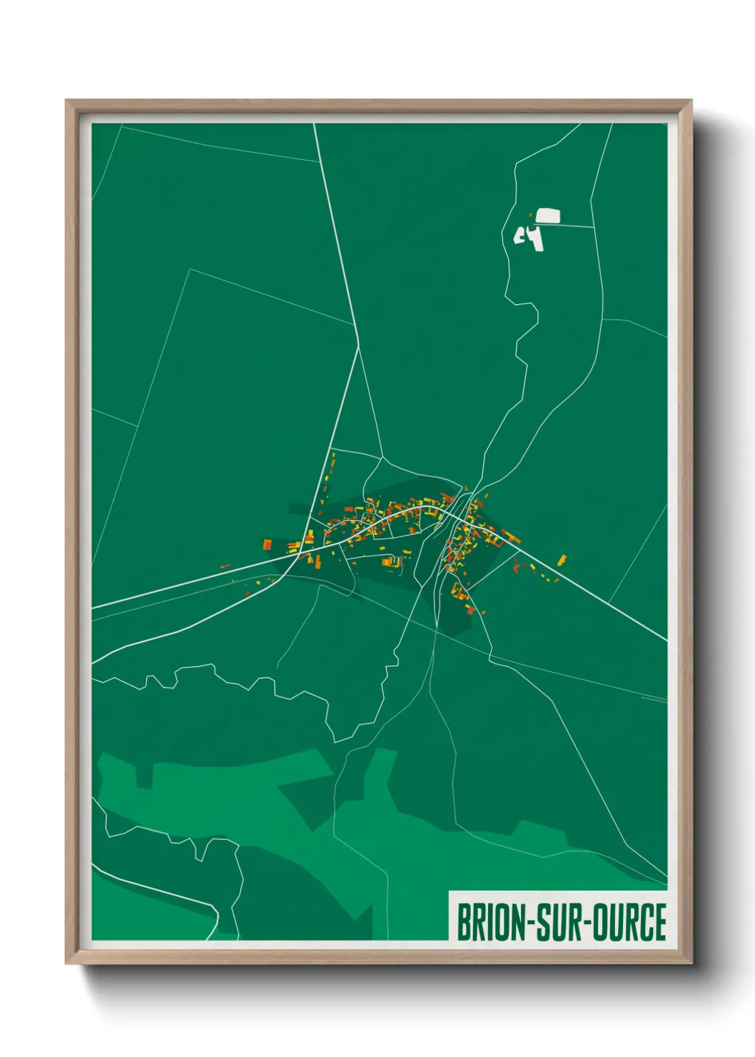 Une affiche de carte sur Brion-sur-Ource