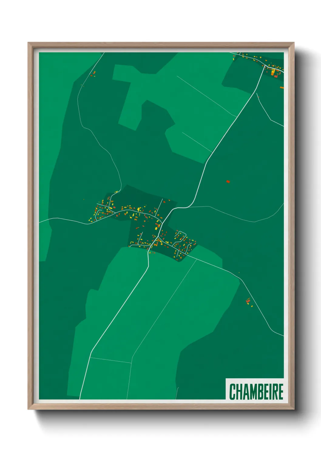 Une affiche de carte sur Chambeire