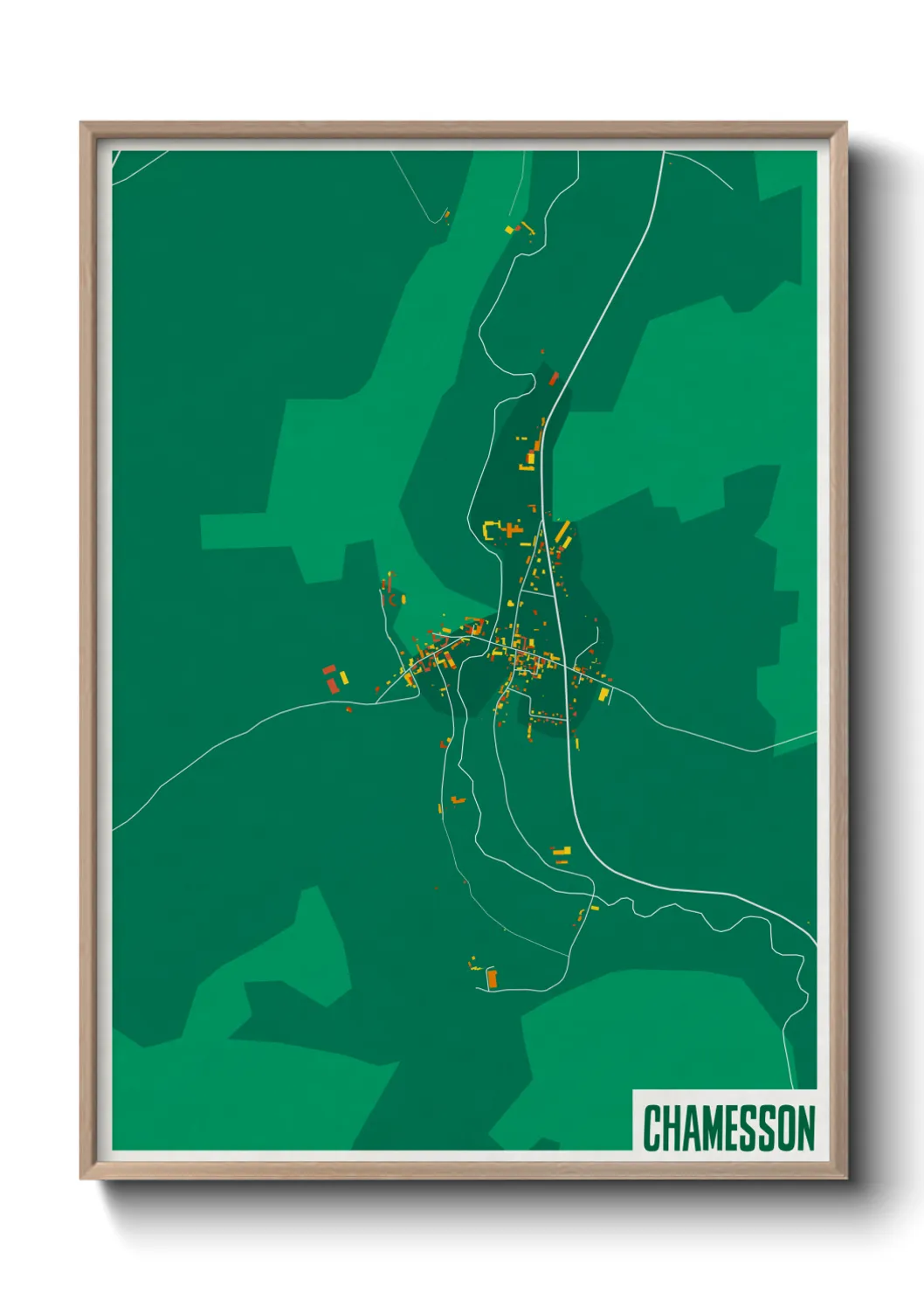 Une affiche de carte sur Chamesson