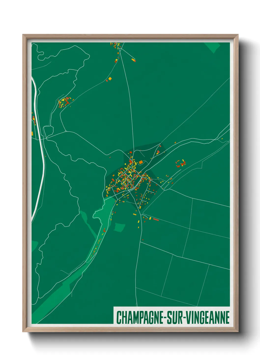 Une affiche de carte sur Champagne-sur-Vingeanne