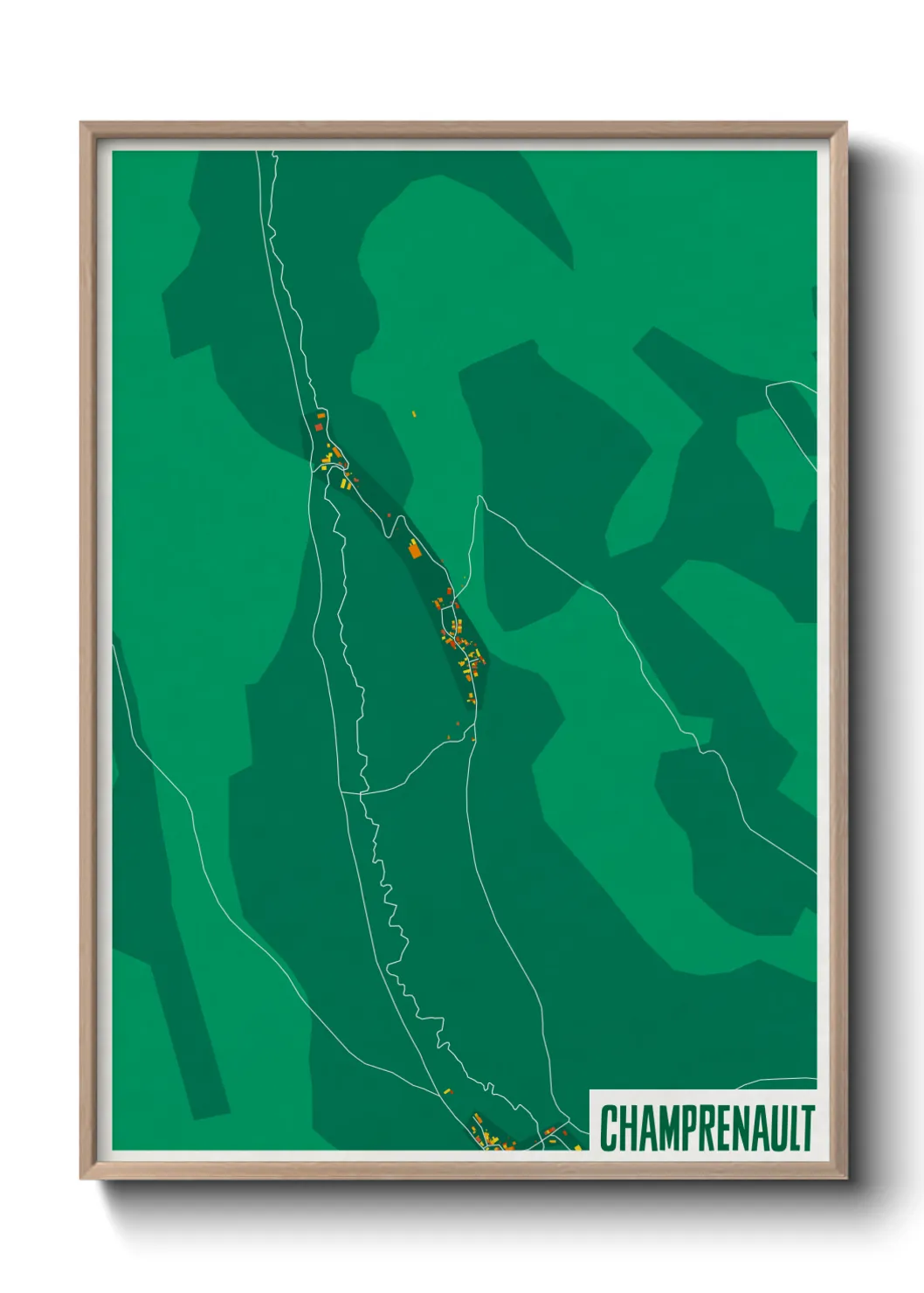 Une affiche de carte sur Champrenault