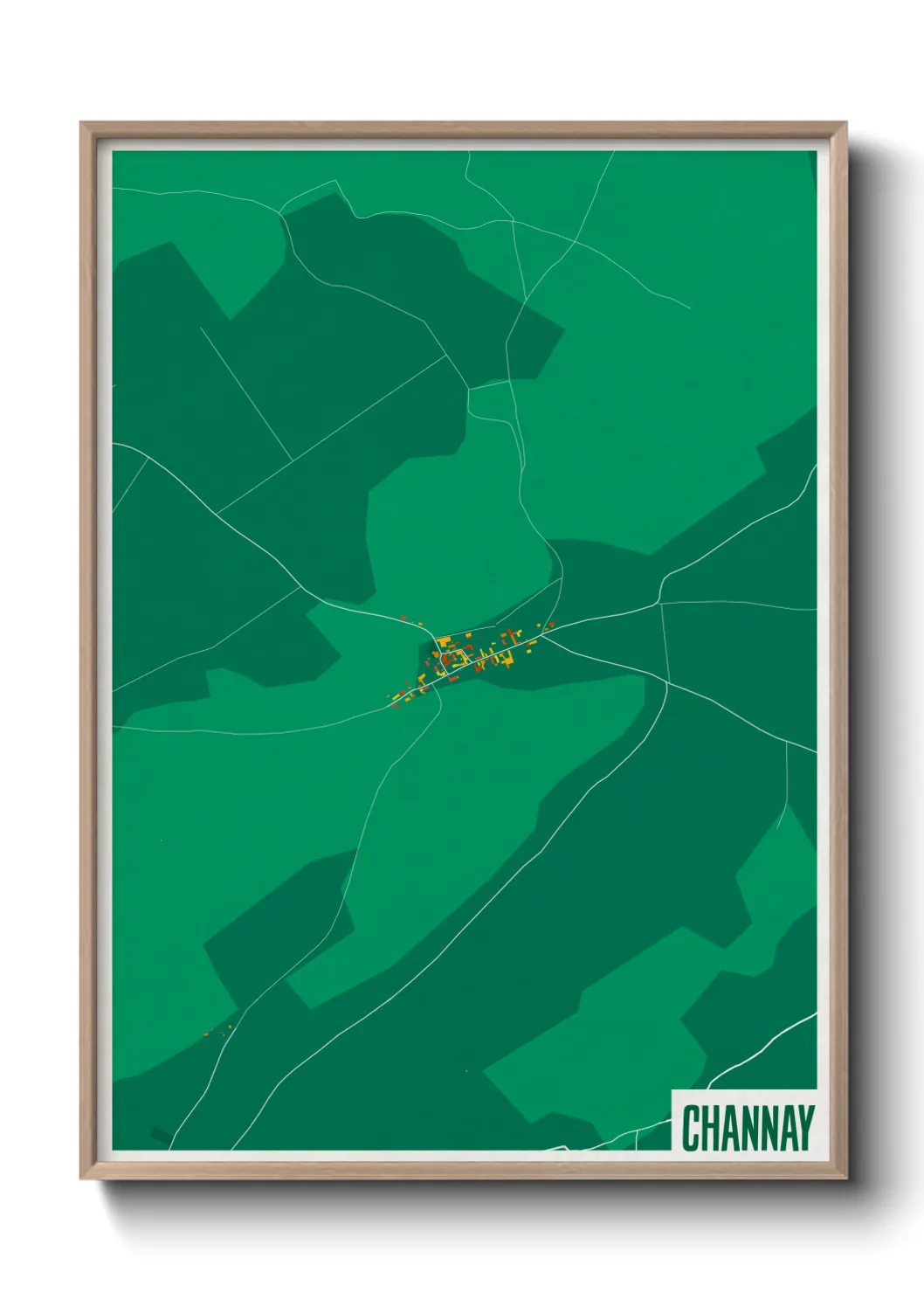 Une affiche de carte sur Channay