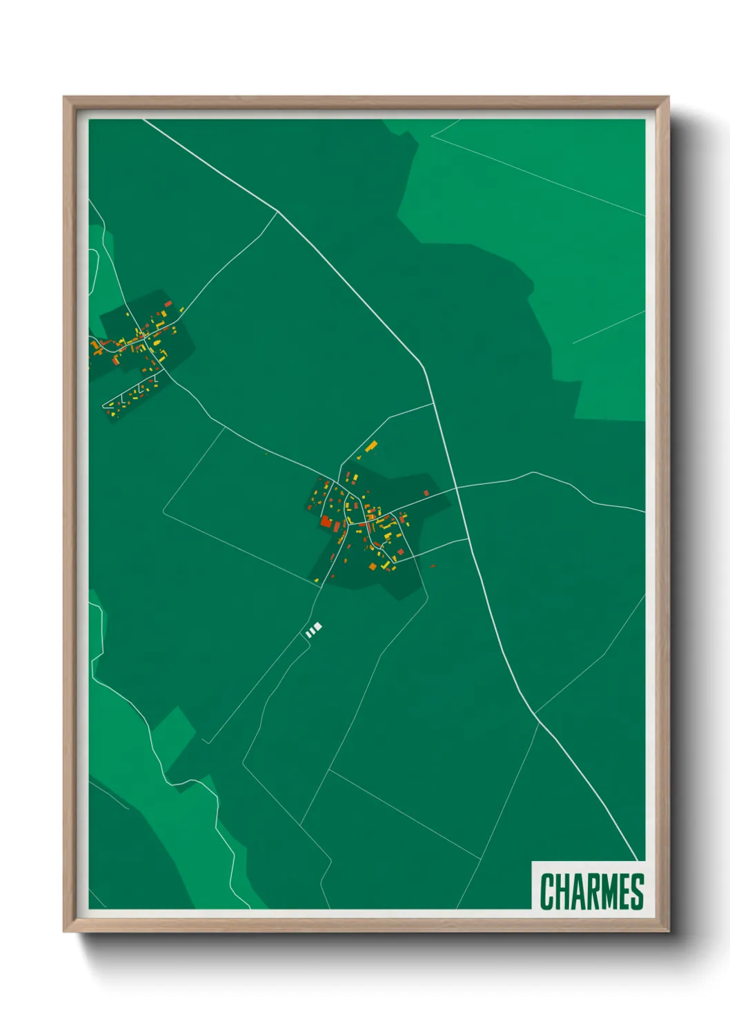 Une affiche de carte sur Charmes