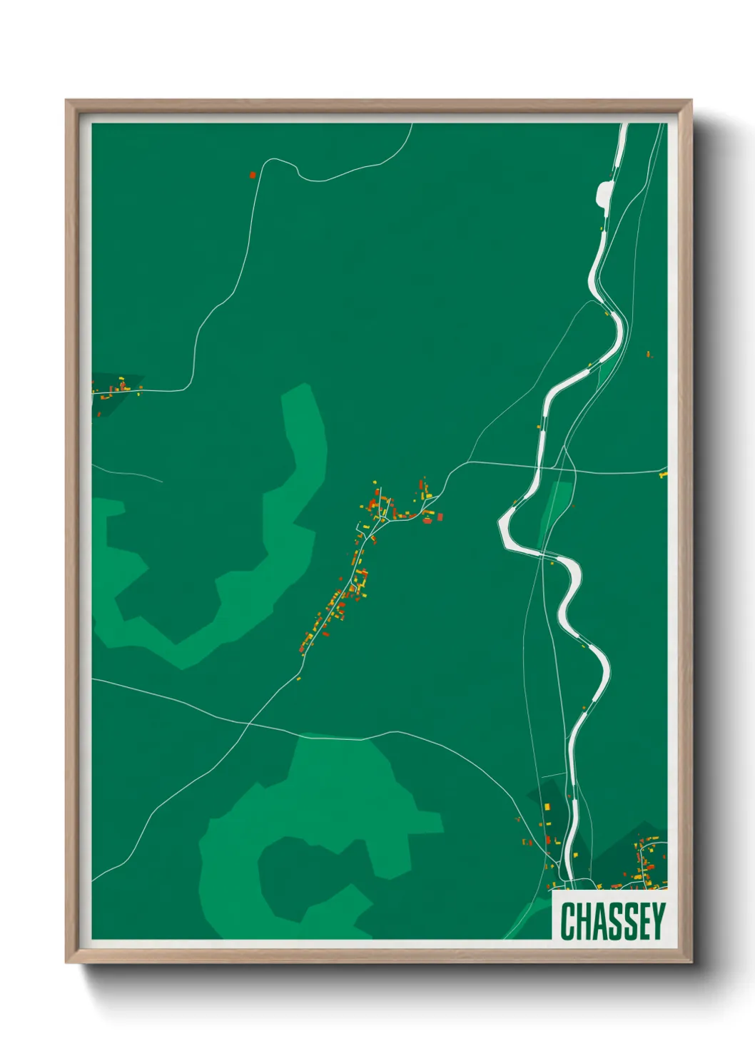 Une affiche de carte sur Chassey