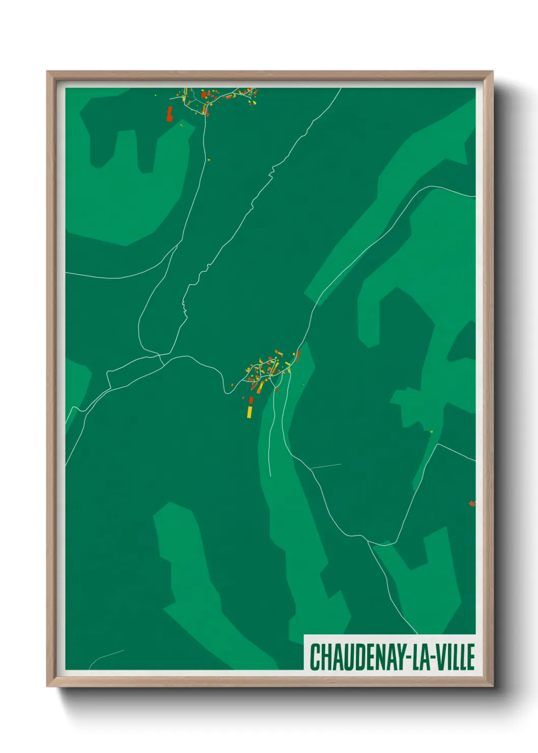 Une affiche de carte sur Chaudenay-la-Ville