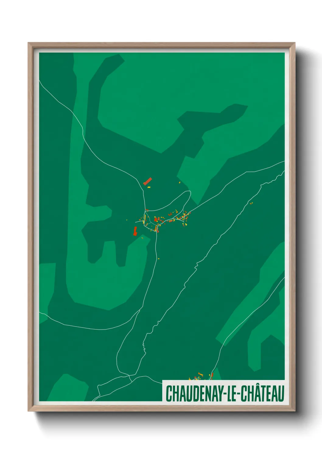 Une affiche de carte sur Chaudenay-le-Château