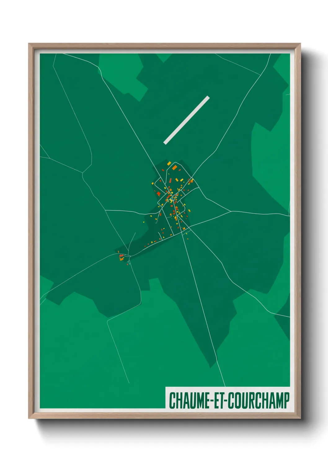 Une affiche de carte sur Chaume-et-Courchamp