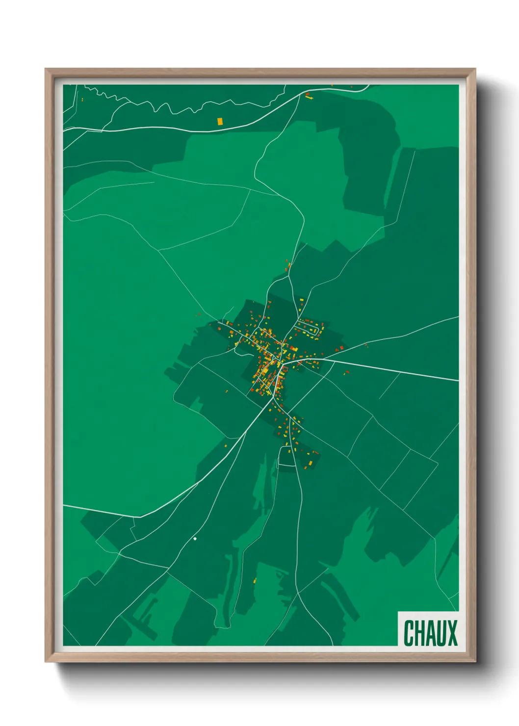 Une affiche de carte sur Chaux