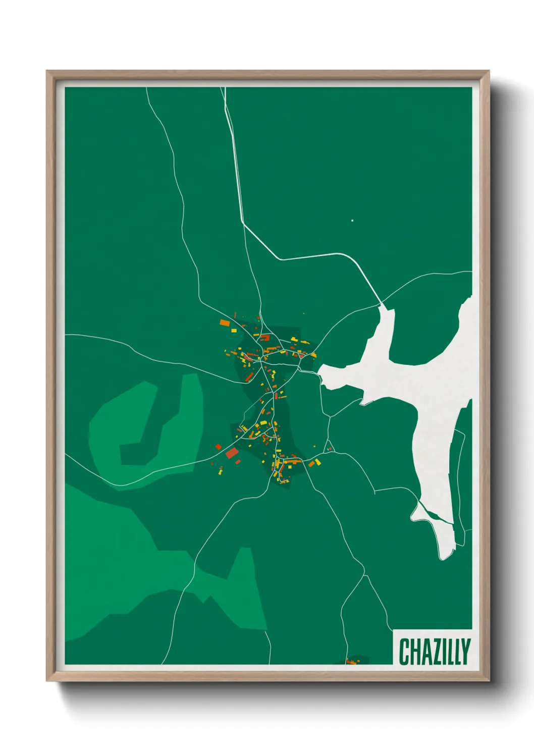 Une affiche de carte sur Chazilly