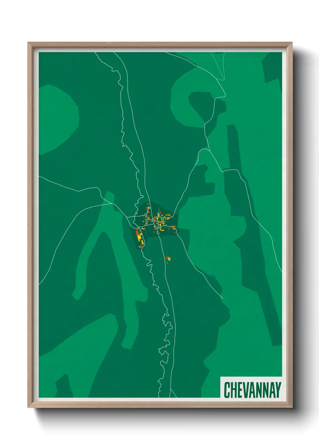 Une affiche de carte sur Chevannay