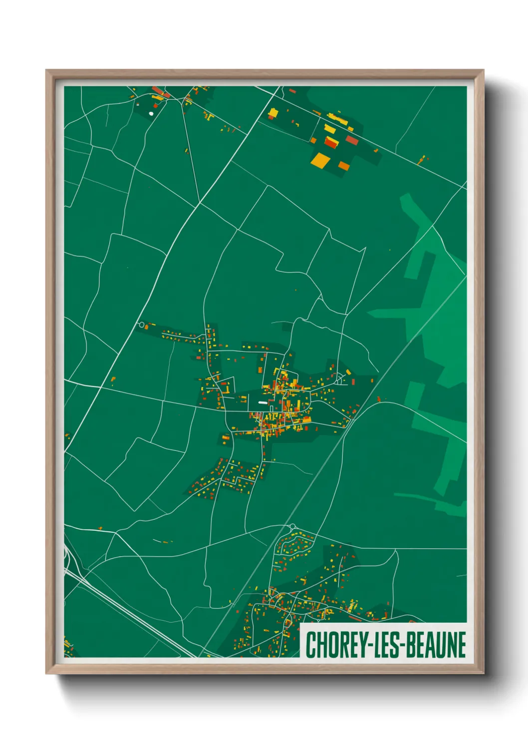 Une affiche de carte sur Chorey-les-Beaune