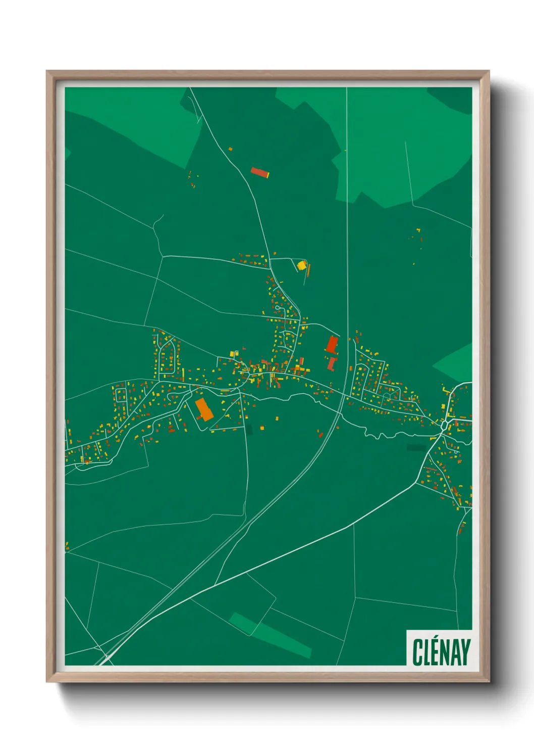 Une affiche de carte sur Clénay