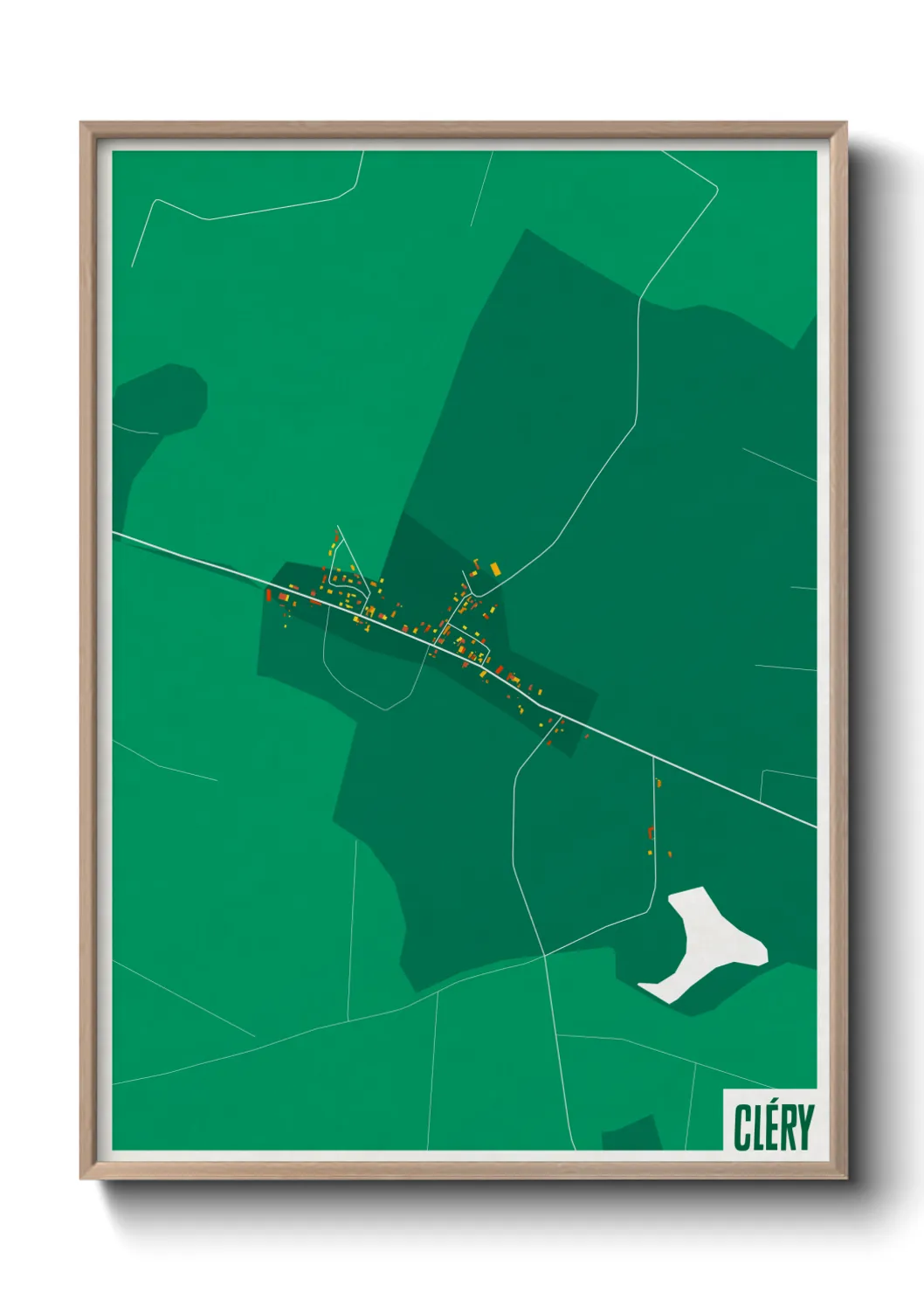 Une affiche de carte sur Cléry