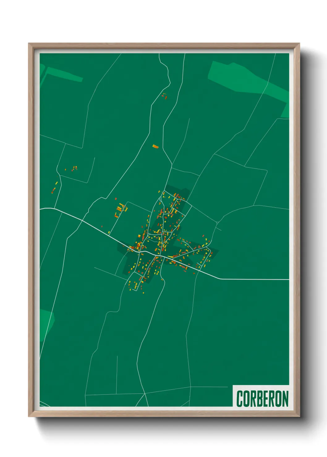 Une affiche de carte sur Corberon