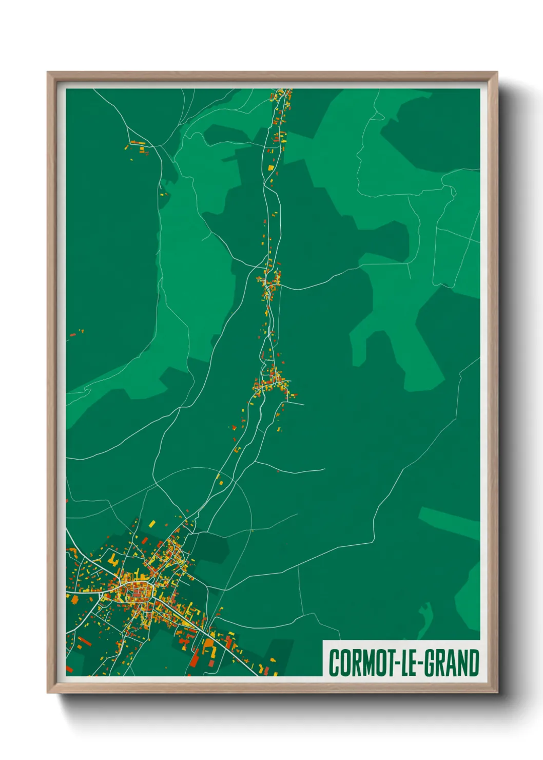 Une affiche de carte sur Cormot-le-Grand