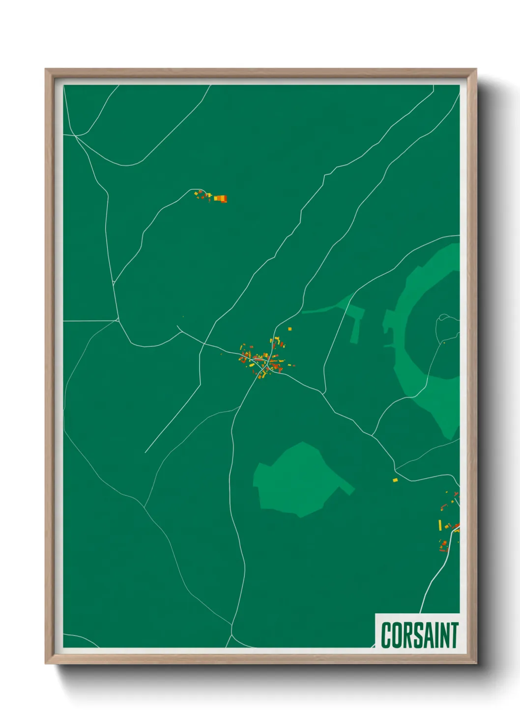 Une affiche de carte sur Corsaint