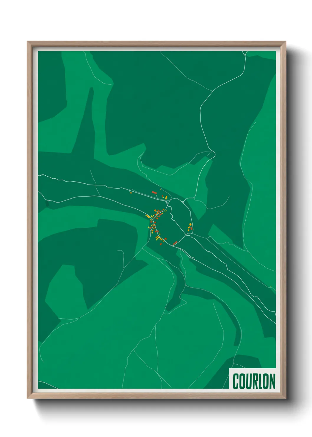 Une affiche de carte sur Courlon