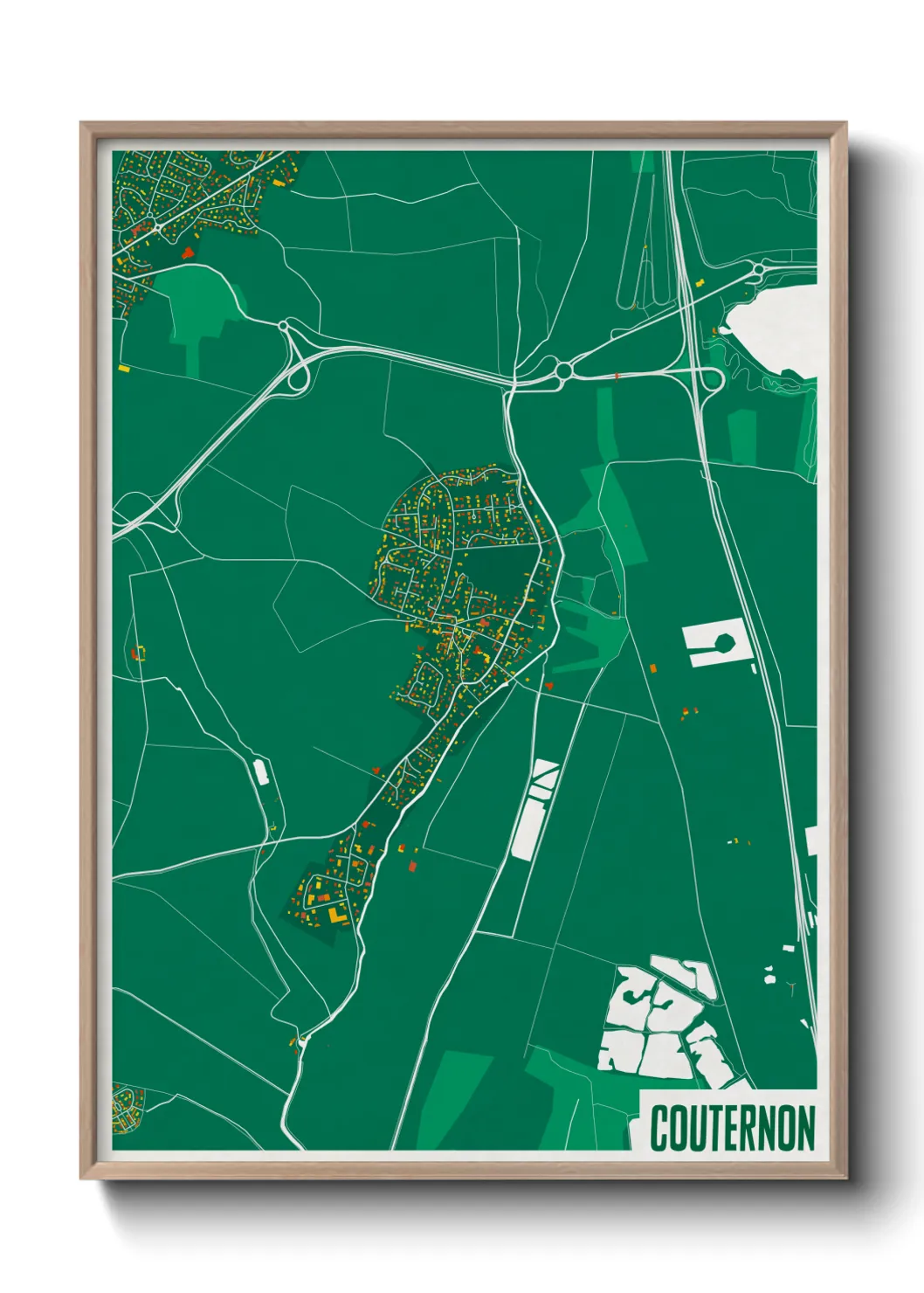 Une affiche de carte sur Couternon